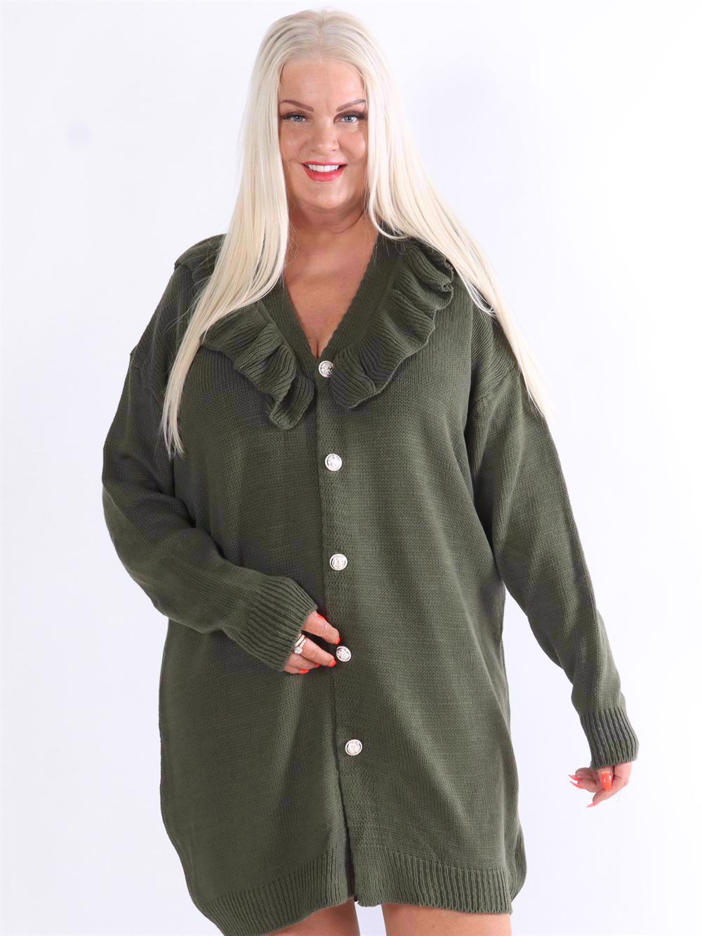 Emira - Strikcardigan med guldknapper